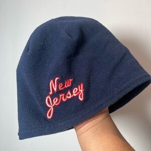 👕🌶 RARE Vintage Nike New Jersey Nets Reversible Fleece Knit Skull Cap Beanie